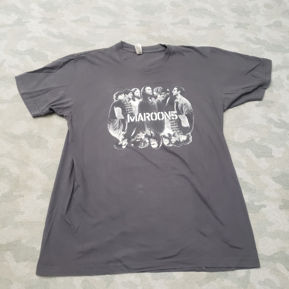 Maroon 5 American Concert Shirt Mens Large Gray Short Sleeve Band 2016